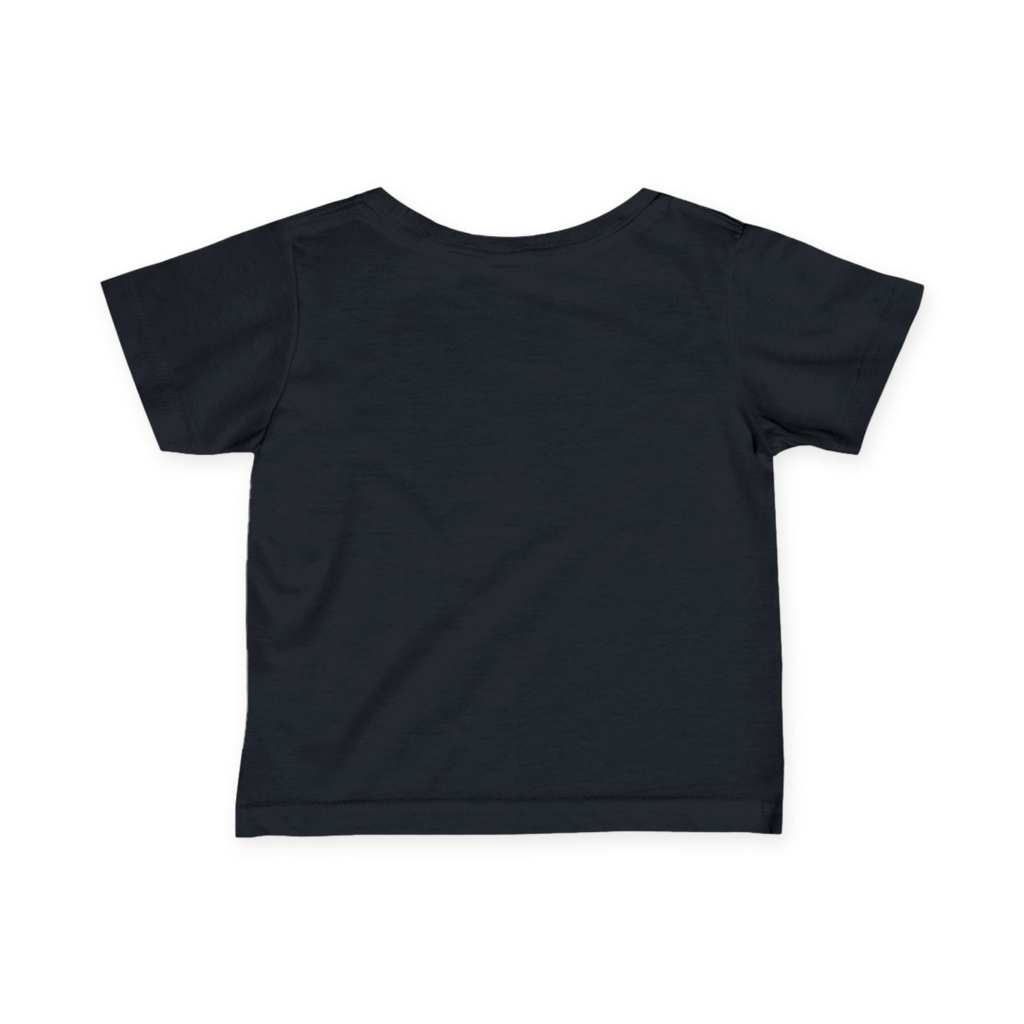 A plain black short-sleeve T-shirt is shown from the back, displayed against a white background. Crafted from soft cotton, the shirt boasts a simple design with no visible logos or designs.