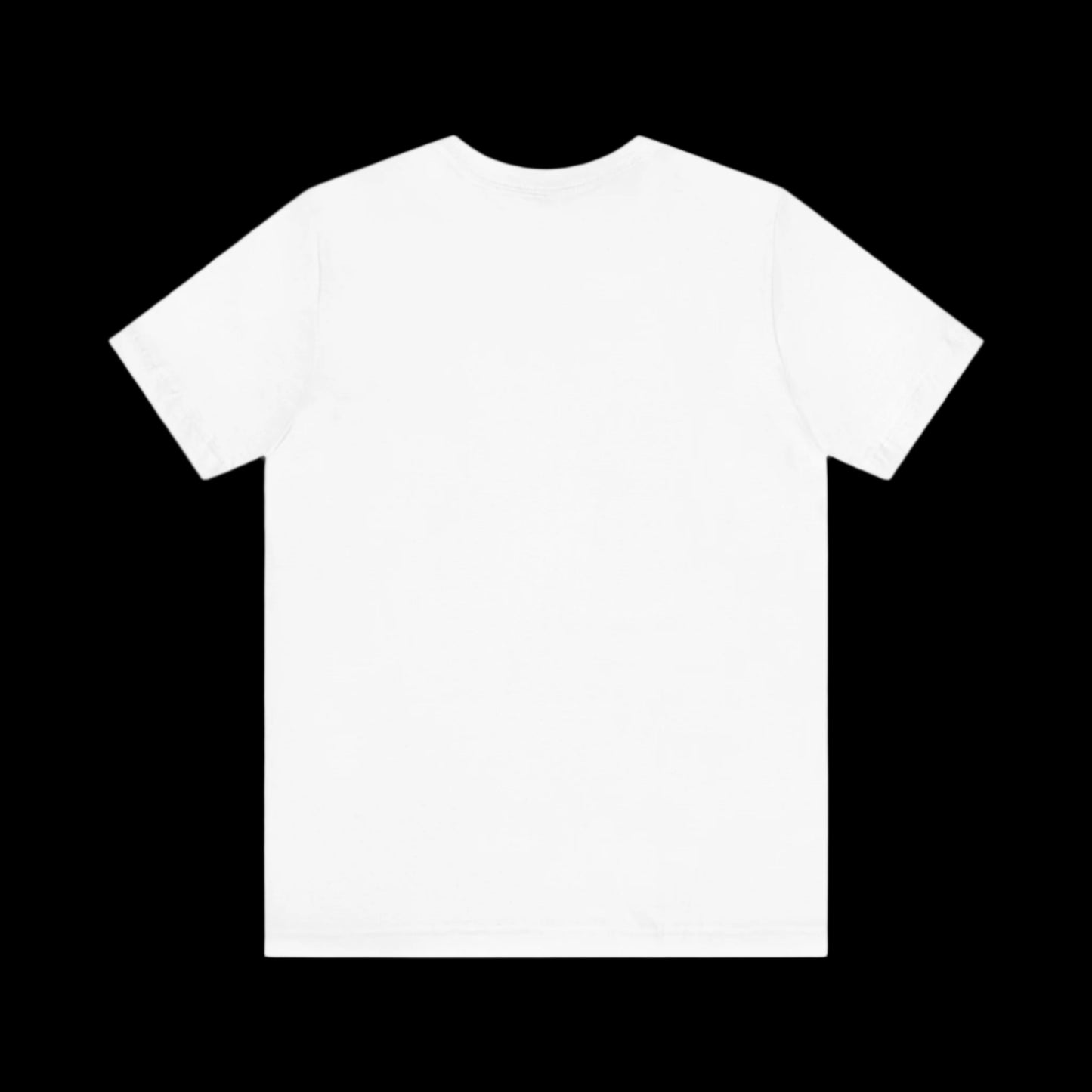 A plain white T-shirt, marked as unisex, is displayed against a white background. The focus on its back emphasizes simplicity and clean design, making it an ideal choice for anyone seeking a versatile wardrobe staple.